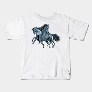 Two running horse print Kids T-Shirt